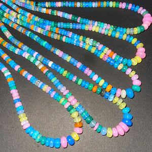 1 Long Strand Amazing Mix Ethiopian Welo Opal Smooth Rondelles -Mix Ethiopian Roundelles Beads 5mm-11mm 16 Inches BR03220