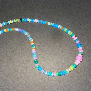 1 Long Strand Amazing Mix Ethiopian Welo Opal Smooth Rondelles -Mix Ethiopian Roundelles Beads 5mm-11mm 16 Inches BR03220