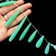 1 Strand Mint  Green Chalcedony Smooth  Briolettes -Long Tear &  Pear Drop  Brittolees - 30mmx10mm-81mmx11mm 8 Inches BR1023