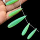 1 Strand Mint Green Chalcedony Smooth  Briolettes -Long Tear &  Pear Drop  Briolettes - 22mmx12mm-60mmx13mm- 8 Inches BR1052