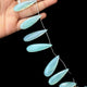 1 Strand Bio Aqua  Chalcedony Smooth  Briolettes -Long  Pear Drop  Briolettes - 31mmx12mm-47mmx13mm -7.5 Inches BR1039