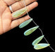 1 Strand Bio Aqua  Chalcedony Smooth  Briolettes -Long  Pear Drop  Briolettes - 40mmx14mm-47mmx14mm -8 Inches BR1016