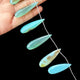 1 Strand Bio Aqua Chalcedony Smooth  Briolettes -Long   Pear Drop  Brittolees - 29mmx11mm-47mmx13mm 7.5 Inches BR1049