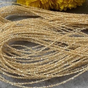 1 Strand Unique yellow Color Herkimer Diamond Quartz Nuggets, 2.5mm-3.5mm 15 Inches, Center Drilled Beads - Herkimer Rough Stone