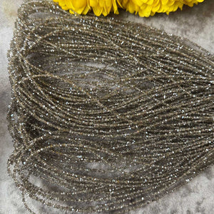 1 Strand Unique Grey Color Herkimer Diamond Quartz Nuggets, 2.5mm-3.5mm 15 Inches, Center Drilled Beads - Herkimer Rough Stone,