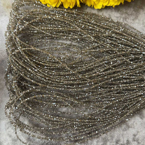 1 Strand Unique Grey Color Herkimer Diamond Quartz Nuggets, 2.5mm-3.5mm 15 Inches, Center Drilled Beads - Herkimer Rough Stone,