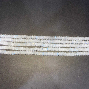 1  Long Strand White Rainbow Moonstone Faceted Rondelles  -  6mm-8mm -12.5 Inches BR3613