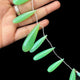 1 Strand Mint  Green Chalcedony Smooth  Briolettes -Long Tear &  Pear Drop  Brittolees - 24mmx8mm-45mmx9mm -8 Inches BR1024