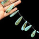 1 Strand Bio Aqua  Chalcedony Smooth  Briolettes -Long  Pear Drop  Briolettes - 31mmx12mm-45mmx13mm -7.5 Inches BR1044