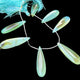 1 Strand Bio Aqua  Chalcedony Smooth  Briolettes -Long  Pear Drop  Briolettes - 31mmx12mm-45mmx13mm -7.5 Inches BR1044