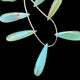 1 Strand Bio Aqua  Chalcedony Smooth  Briolettes -Long  Pear Drop  Briolettes - 37mmx11mm-49mmx13mm -8 Inches BR1038