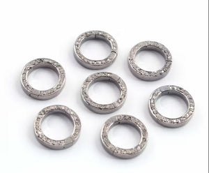 1 Pc Unique Pave Diamond Round Lock Claps, 11mm 925 Sterling Silver, Round Shape Designer Claps, Both Size Diamond, DJ00186