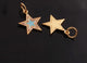 1 Pc Pave Diamond Enamel Star Yellow Gold Vermeil Pendant 20mmx17mm - Bakelite Star Pendant PDC00161