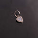 1 Pc Pave Diamond Enamel Small Heart Pendant, 12mmx9mm, 925 Sterling Silver/ Yellow Gold Vermeil You Choose PDC00232