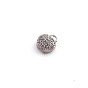 1 Pc Newly Pave Diamond Heart Charm Pendant, 925 Sterling Silver, Both Side Pave Diamond, 23mmx20mm You Choose PDC0448