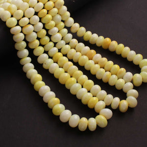 1  Long Strand Amazing Shaded Light Yellow Opal Smooth Rondelle Shape Beads- Shaded Light Yellow Opal gemstone Beads- 9mm-10mm-16 Inches BR02795