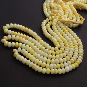 1  Long Strand Amazing Shaded Light Yellow Opal Smooth Rondelle Shape Beads- Shaded Light Yellow Opal gemstone Beads- 9mm-10mm-16 Inches BR02795