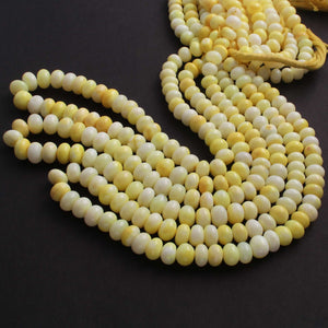 1  Long Strand Amazing Shaded Light Yellow Opal Smooth Rondelle Shape Beads- Shaded Light Yellow Opal gemstone Beads- 9mm-10mm-16 Inches BR02795