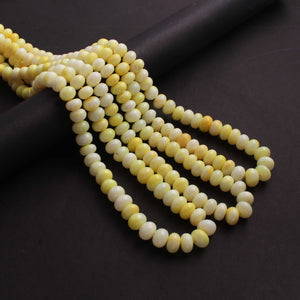 1  Long Strand Amazing Shaded Light Yellow Opal Smooth Rondelle Shape Beads- Shaded Light Yellow Opal gemstone Beads- 9mm-10mm-16 Inches BR02795