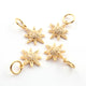 1 Pc Pave Diamond Flower Charm Pendant, Yellow Gold Vermeil, Pave Diamond Jewelry 20mmx11mm PDC00063 - Tucson Beads