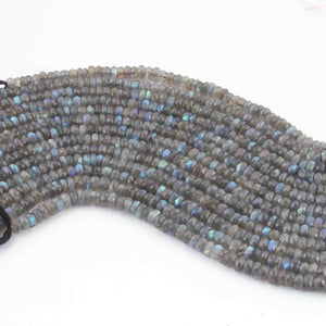 1  Strand  Labradorite Faceted Rondelles - Rondelle Beads - Labradorite Rondelles - 6mm-12.5 Inches BR01139 - Tucson Beads