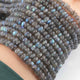 1  Strand  Labradorite Faceted Rondelles - Rondelle Beads - Labradorite Rondelles - 6mm-12.5 Inches BR01139 - Tucson Beads