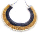 Blue Hydro With Pearl & Gold Pyrite Beaded Necklace AAA Quality Gemstone Necklace Blue  Mat Necklace -3mm-4mm- 8 Inches - SPB0130 - Tucson Beads