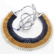 Blue Hydro With Pearl & Gold Pyrite Beaded Necklace AAA Quality Gemstone Necklace Blue  Mat Necklace -3mm-4mm- 8 Inches - SPB0130 - Tucson Beads