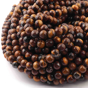 1 Strand Brown Tiger Eye , Best Quality , High Quality , Smooth Round Balls - Smooth Balls Beads -8mm 15 Inches BR0062 - Tucson Beads