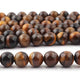 1 Strand Brown Tiger Eye , Best Quality , High Quality , Smooth Round Balls - Smooth Balls Beads -8mm 15 Inches BR0062 - Tucson Beads