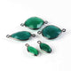 5 Pcs Green Onyx Oxidized Sterling Silver Faceted Assorted Connector/Pendant -21mmx14mm-16mmx7mm SS624 - Tucson Beads