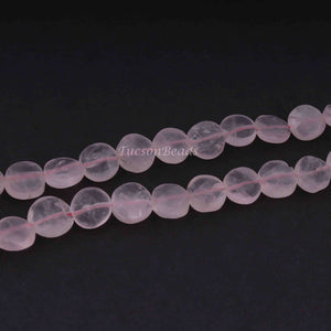 1 Strand Rose Quartz Faceted Briolettes -Coin Shape  Briolettes - 10mmx10mm  7.5 Inches BR3712 - Tucson Beads