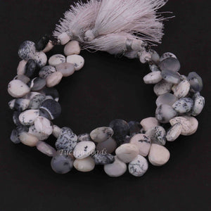 1 Strand Dendrite Opal Faceted Briolettes -Heart Shape  Briolettes - 10mm-11mm - 8 Inches BR3707 - Tucson Beads