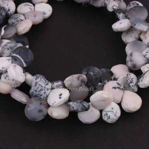 1 Strand Dendrite Opal Faceted Briolettes -Heart Shape  Briolettes - 10mm-11mm - 8 Inches BR3707 - Tucson Beads