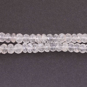 1 Strand Crystal Quartz Faceted Rondelles Beads - Crystal Quartz Roundelle Beads 10mm 13 inches BR3478 - Tucson Beads