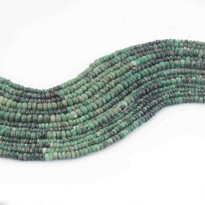 1 Strand Natural Shaded Emerald faceted Rondelles-Finest Quality Chrysoprase  Roundle - 4mm-6mm -14 Inch BR01155 - Tucson Beads