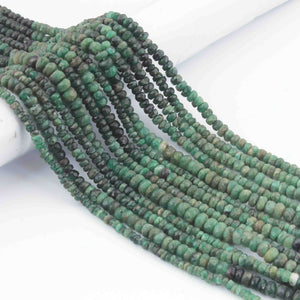 1 Strand Natural Shaded Emerald faceted Rondelles-Finest Quality Chrysoprase  Roundle - 4mm-6mm -14 Inch BR01155 - Tucson Beads