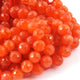 1 Long Strand Carnelian Faceted Briolettes  - Round Shape Briolettes , Jewelry Making Supplies 9mm-8mm 9 Inches BR0591 - Tucson Beads