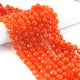 1 Long Strand Carnelian Faceted Briolettes  - Round Shape Briolettes , Jewelry Making Supplies 9mm-8mm 9 Inches BR0591 - Tucson Beads