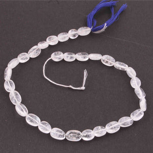 1 Strands Crystal Quartz Smooth Briolettes - Oval Shape Beads - 12mmx8mm-9mmx8mm 13 Inches BR1887 - Tucson Beads