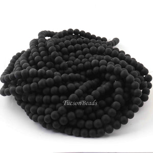 1 Strand Matte Black Onyx , Best Quality , High Quality , Smooth Round Balls - Smooth Balls Beads -8mm 14.5 Inches BR0059 - Tucson Beads