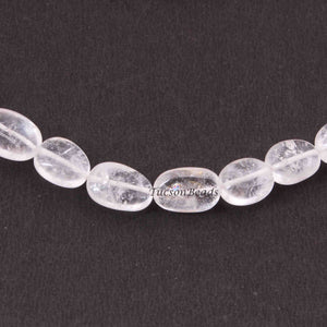 1 Strands Crystal Quartz Smooth Briolettes - Oval Shape Beads - 12mmx8mm-9mmx8mm 13 Inches BR1887 - Tucson Beads