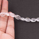 1 Strands Crystal Quartz Smooth Briolettes - Oval Shape Beads - 12mmx8mm-9mmx8mm 13 Inches BR1887 - Tucson Beads