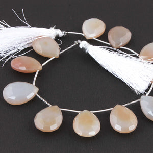 1  Strand  Gray  Chalcedony Faceted Briolettes - Pear Shape Briolettes  21mmx15mm-20mmx15mm 7.5  Inches BR2784 - Tucson Beads