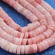 1  Strand  Natural Pink  Opal Smooth Heishi Tyre Shape Gemstone Beads, Pink  Opal Plain Tyre Rondelles Beads -7mm - 16 Inches BR02805 - Tucson Beads