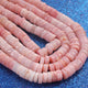 1  Strand  Natural Pink  Opal Smooth Heishi Tyre Shape Gemstone Beads, Pink  Opal Plain Tyre Rondelles Beads -7mm - 16 Inches BR02805 - Tucson Beads