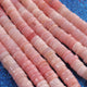 1  Strand  Natural Pink  Opal Smooth Heishi Tyre Shape Gemstone Beads, Pink  Opal Plain Tyre Rondelles Beads -7mm - 16 Inches BR02805 - Tucson Beads