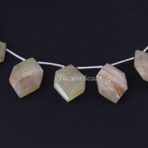 1 Long Strand Yellow Opal Briolettes, heksagon Shape Yellow Opal Beads, Gemstone Briolettes , 8 Inches, 18mmx12mm-21mmx14mm BR4019 - Tucson Beads