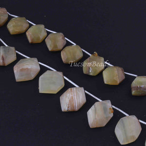 1 Long Strand Yellow Opal Briolettes, heksagon Shape Yellow Opal Beads, Gemstone Briolettes , 8 Inches, 18mmx12mm-21mmx14mm BR4019 - Tucson Beads