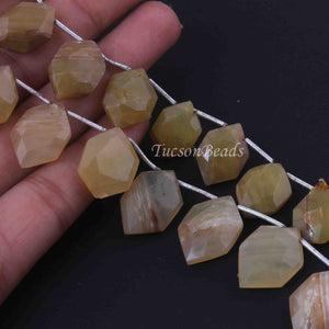 1 Long Strand Yellow Opal Briolettes, heksagon Shape Yellow Opal Beads, Gemstone Briolettes , 8 Inches, 18mmx12mm-21mmx14mm BR4019 - Tucson Beads